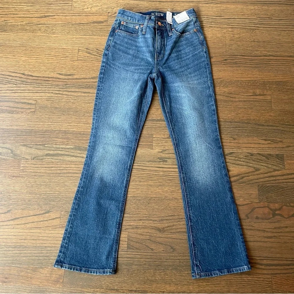 NWT J. Crew (Spring 2023) 9" Cropped Demi-Boot Jeans Blue Women's Size 25 Tall